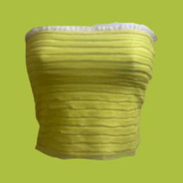 green ruffle tube top
