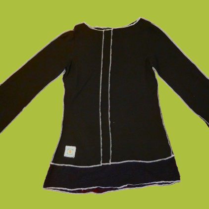 black long sleeve top with mesh