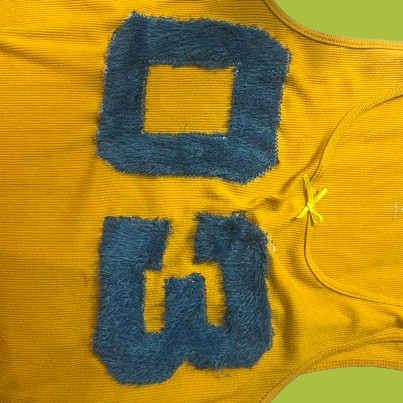 yellow fluffy jersey tank