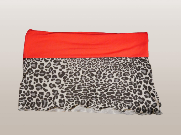leopard roll waist skirt
